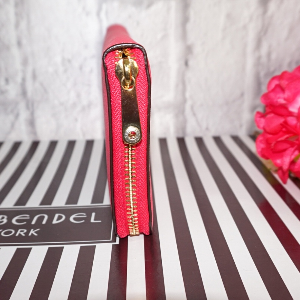 HENRI BENDEL FLAMINGO PINK Zip AROUND WALLET